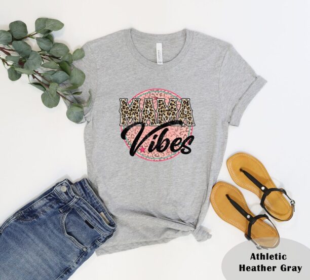 Mama Vibes Shirt, Leopard Mama Tee, Mother's Day Shirt, Mom Vibes Shirt, Pregnancy Shirt, Best Mom Tee, Mama Shirt