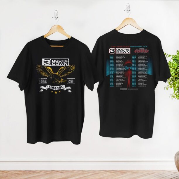 3 Doors Down Band Away From the Sun Anniversary Tour 2023 Shirt, 3 Doors Down Rock Band Concert