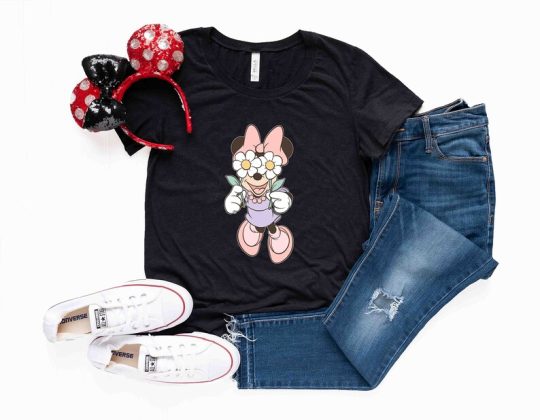 Cute Minnie Mouse with Daisy Shirt, Floral Minnie Shirt, Minnie Girls Trip Shirts, Women Disney Shirt