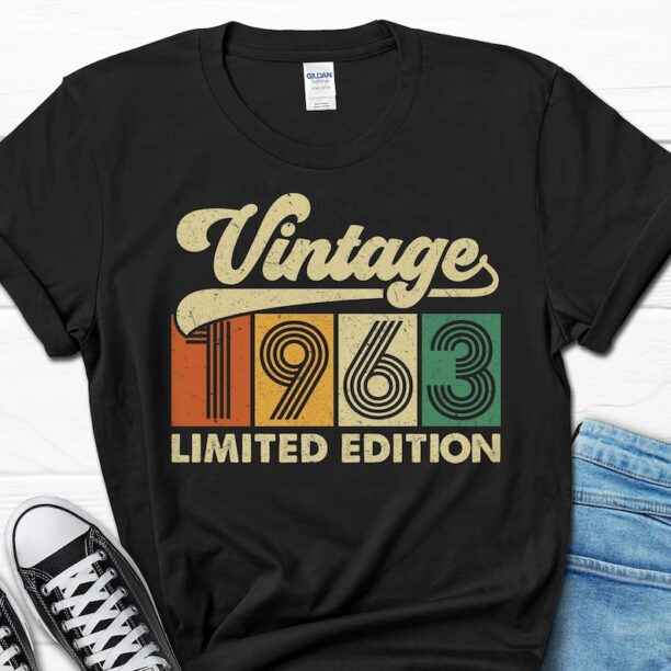 Vintage 1963 Shirt for Men, Born in the 60s Gift For Grandpa, 60th Birthday Men's T-shirt, 60th Birthday Tee For Him