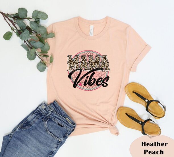 Mama Vibes Shirt, Leopard Mama Tee, Mother's Day Shirt, Mom Vibes Shirt, Pregnancy Shirt, Best Mom Tee, Mama Shirt