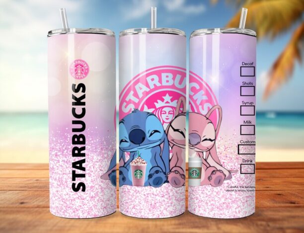 Stitch Themed Tumbler - Insulated Stainless Steel 20 oz. Skinny Tumbler with Lid and Straw - Can be Personalized