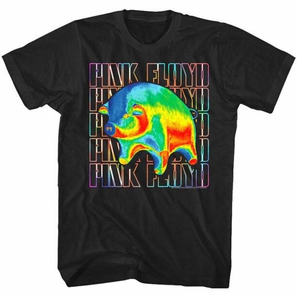 Pink Floyd Animals Rock and Roll Vintage Shirt Floyd Rainbow Pig T-Shirt Band Psychedelic Concert Merch Official Music