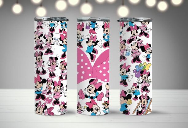 Disney Tumbler, 20 oz Tumbler 3D Inflated, Minnie Mouse Tumbler, Disney Character Tumbler, Disneyworld Tumbler