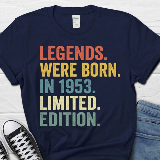 70th Birthday Shirt for Men, Legends Were Born In 1953, 70 Bday Men's Gift, Built In 1953 Tee For Him