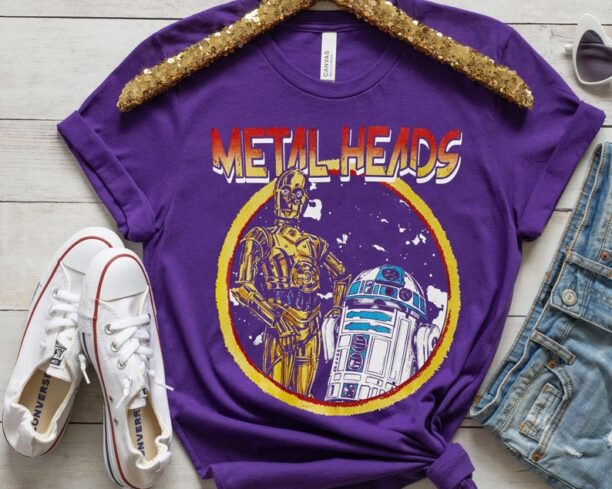 Retro Rock Band Music BB8 R2-D2 Metal Head Shirt, Vintage Star Wars T-shirt, Star Wars Fan Gift, Hollywood Studio