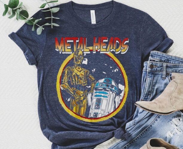 Retro Rock Band Music BB8 R2-D2 Metal Head Shirt, Vintage Star Wars T-shirt, Star Wars Fan Gift, Hollywood Studio