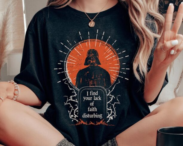 Vintage Darth Vader I Find Your Lack Of Faith Disturbing Shirt, Retro Disney Star Wars T-shirt, Hollywood Studio Tee