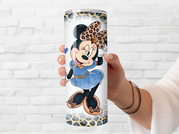 Minnie Mouse Themed Tumbler - Insulated Stainless Steel 20 oz. Skinny Tumbler with Lid and Straw
