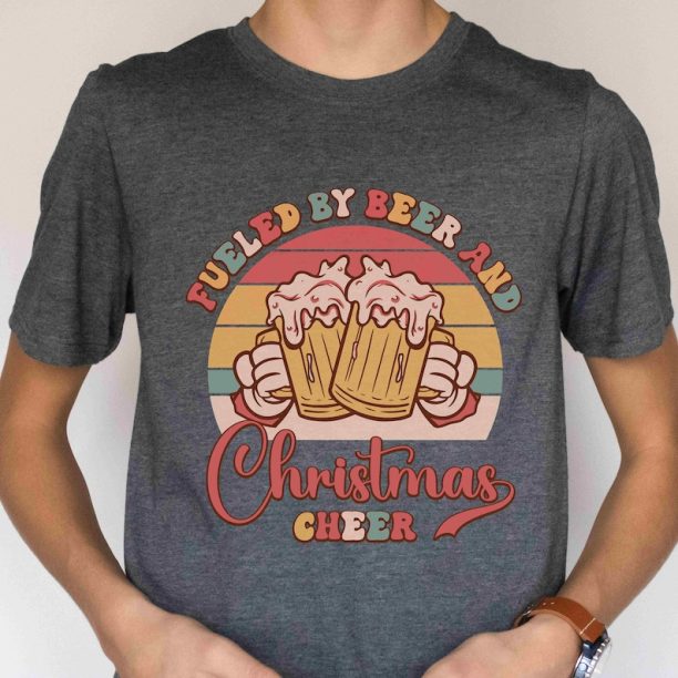 Fueled by Beer and Christmas Cheer Shirt | Mens Christmas Shirt | Christmas Beer Drinking Shirt | Beer Lover Shirt