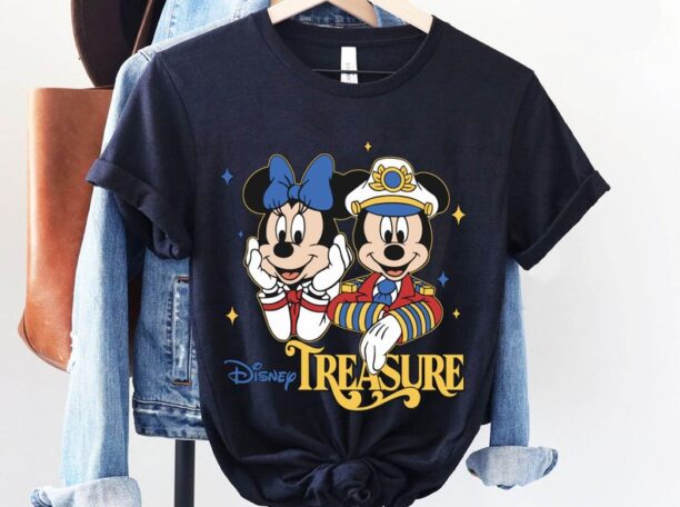 Mickey and Minnie Mouse Disney Treasure Shirt, Cruise Line 25th Silver Anniversary At Sea Tee, Disney Family Vacation