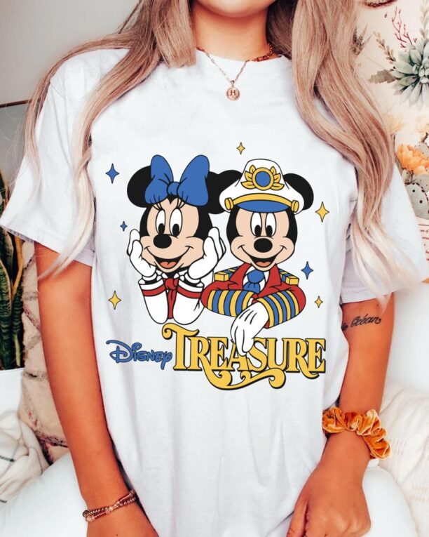 Mickey and Minnie Mouse Disney Treasure Shirt, Cruise Line 25th Silver Anniversary At Sea Tee, Disney Family Vacation