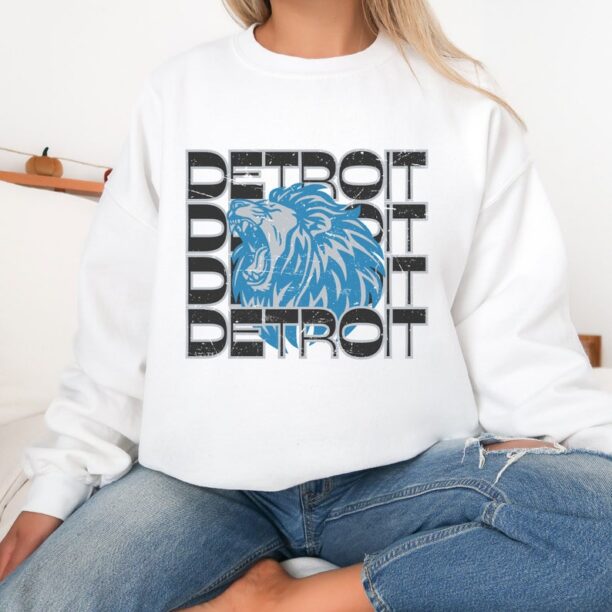 Vintage Detroit Football Sweatshirt, Detroit Sweatshirt, Vintage Lions Fan Gift, 313 Crewneck