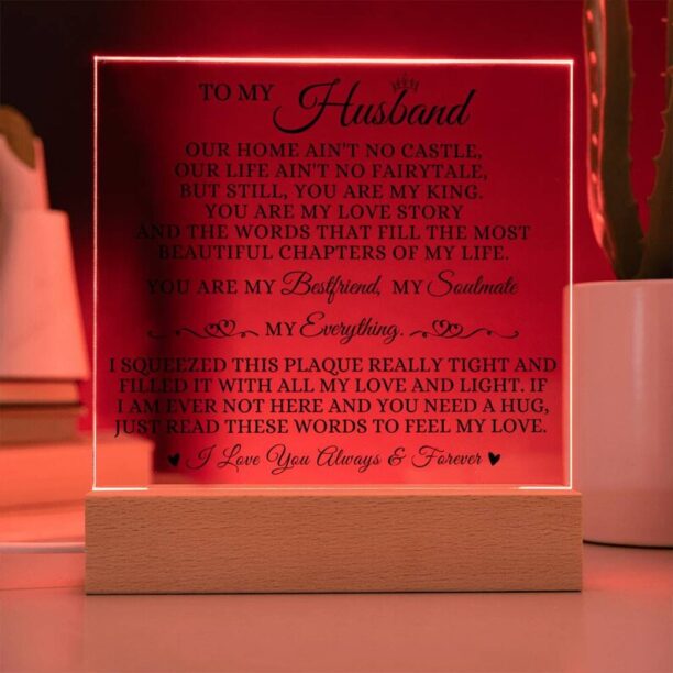 To My Husband " You Are My King" Acrylic Plaque, Unique Gift Idea from Wife, Romantic Anniversary Gift for Him