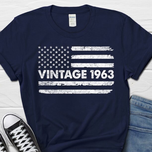 Vintage 1963 Men's Shirt, 60th Birthday Gift For Him, Born In 1963 T-Shirt For Men, 60 Year Old Husband Tee