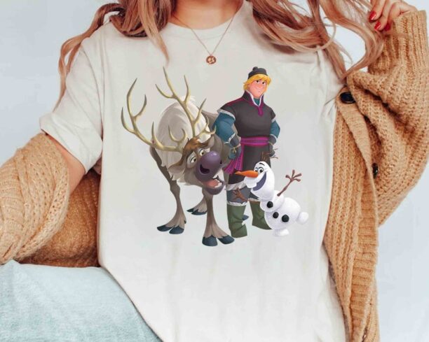 Disney Frozen Characters Kristoff Olaf Sven T-Shirt, Elsa Anna Hans Tee