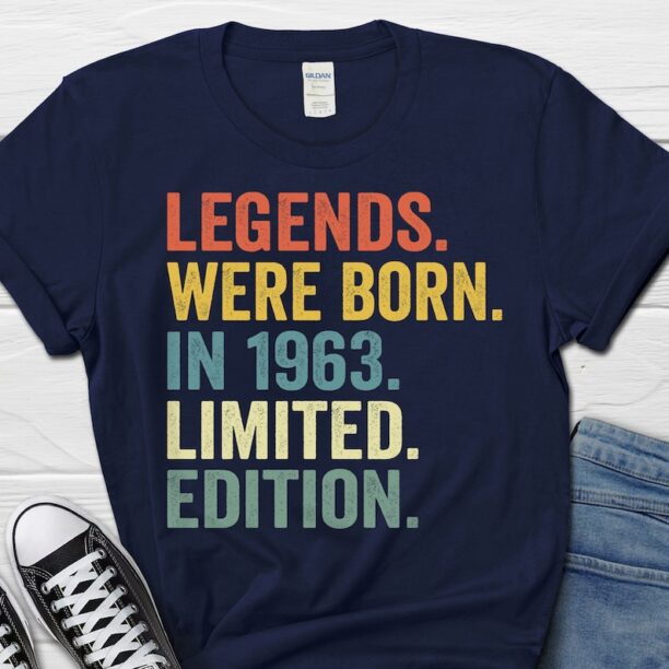 60th Birthday Shirt for Men, Legends Were Born In 1963, 60 Bday Men's Gift, Built In 1963 Tee For Him