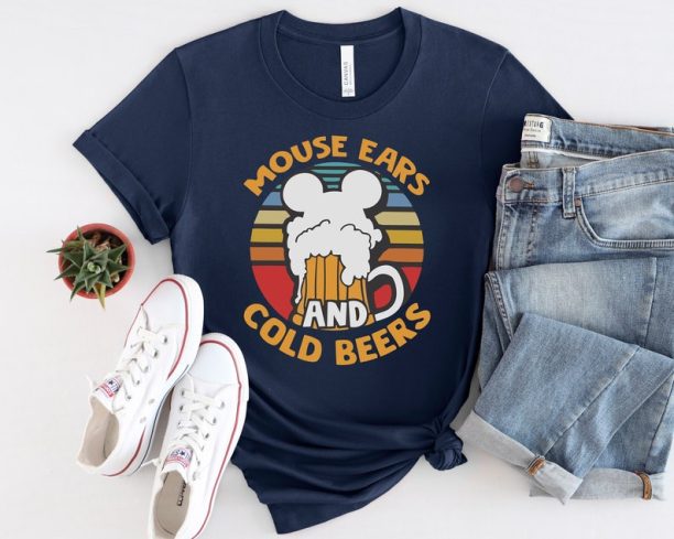 Mouse Ears And Cold Beers Tee, Disney Beer Shirt, Drunk Mickey Shirt, Disney Travel Shirt, Mickey Beer Shirt