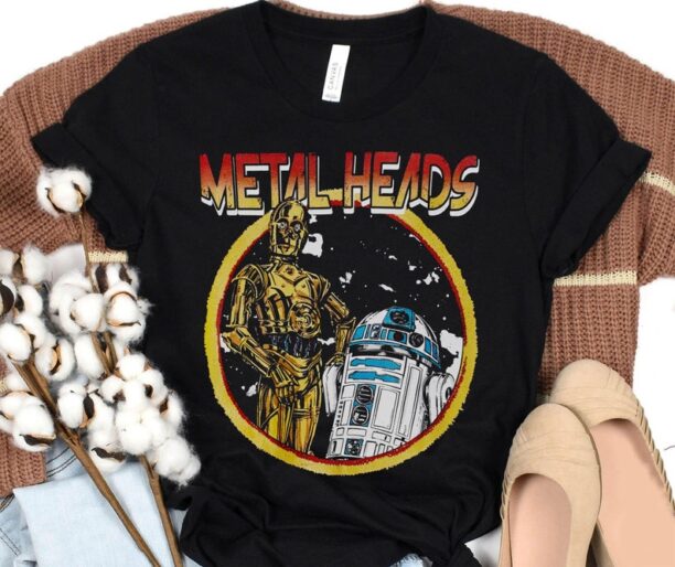 Retro Rock Band Music BB8 R2-D2 Metal Head Shirt, Vintage Star Wars T-shirt, Star Wars Fan Gift, Hollywood Studio