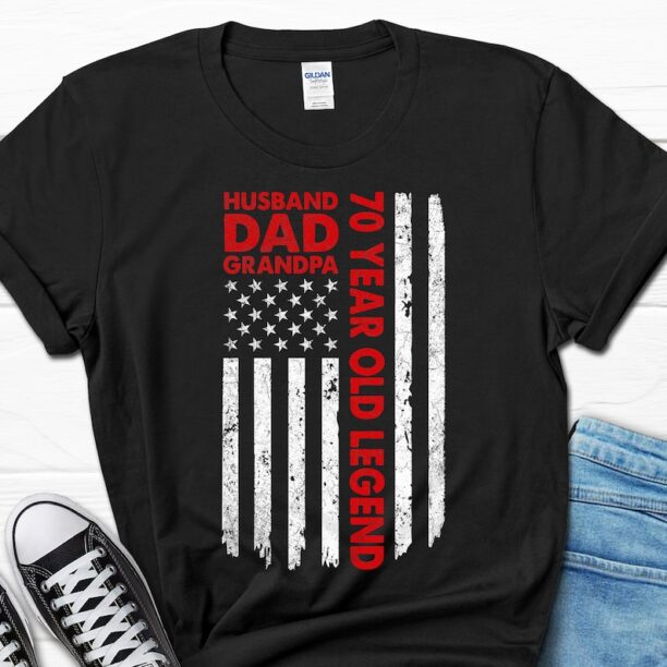 Husband Dad Grandpa 70 Year Old Legend Gift For Men, 70th Birthday Men's Shirt, Born In 1953 Papa Tee