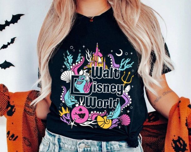 Retro Ursula Sea Witch Walt Disney World Shirt, The Little Mermaid Patterns, Disney Villains T-shirt, Funny Disney Gift