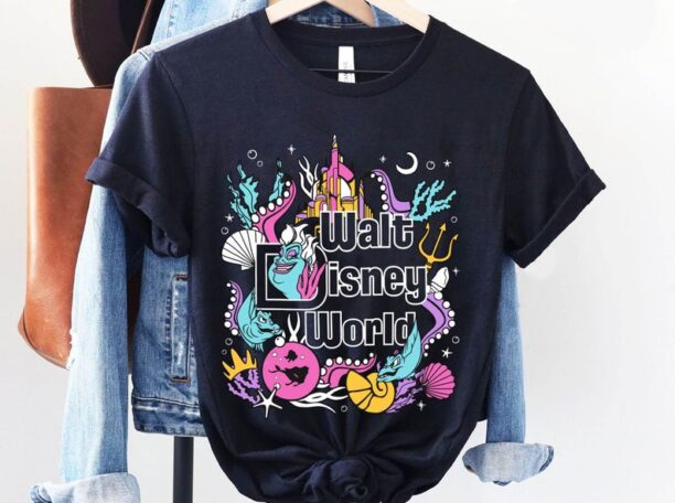 Retro Ursula Sea Witch Walt Disney World Shirt, The Little Mermaid Patterns, Disney Villains T-shirt, Funny Disney Gift