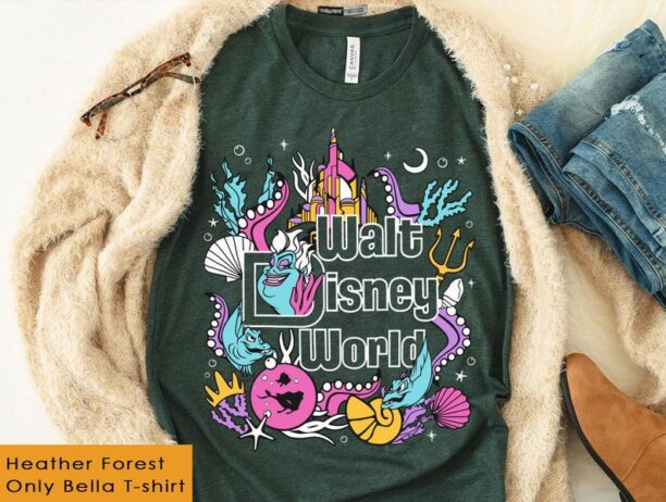 Retro Ursula Sea Witch Walt Disney World Shirt, The Little Mermaid Patterns, Disney Villains T-shirt, Funny Disney Gift