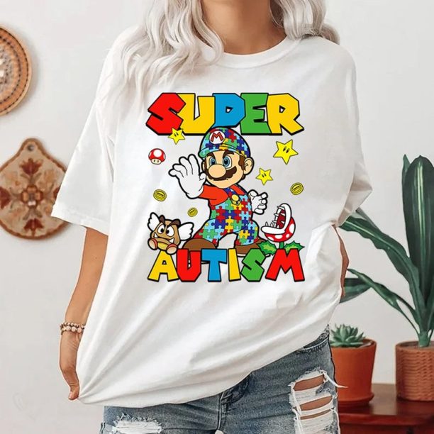 Autism Awareness Super Mario Shirt, Mario Bros Autism Shirt, Autism Awareness Shirt, Autism Day Tshirt