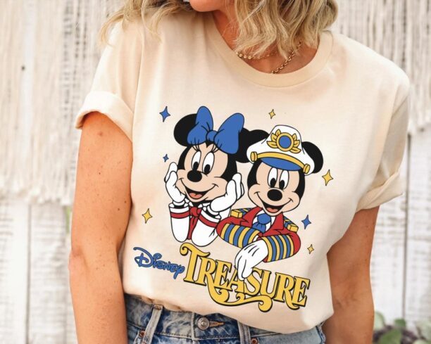 Mickey and Minnie Mouse Disney Treasure Shirt, Cruise Line 25th Silver Anniversary At Sea Tee, Disney Family Vacation