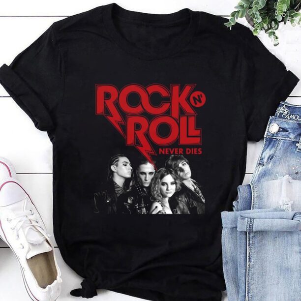 Rock N Roll Never Die Maneskin Band Shirt, 2023 Maneskin Rush! World Tour Shirt, Måneskin Fan Gift