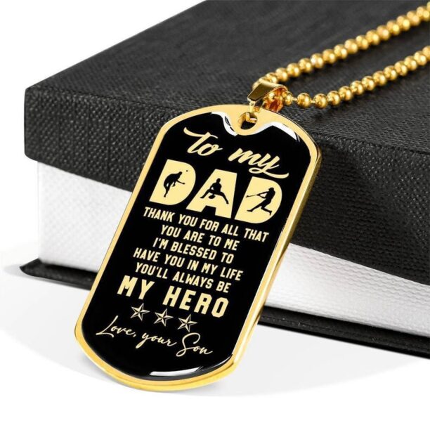 Stars dog tag to my dad thank you for all that you are to me, love your son, father’s day, gift for dad