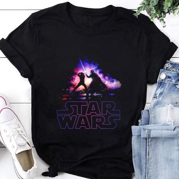 Star Wars Crossing Sabers Duel Black T-Shirt, Star Wars Shirt Fan Gifts, Darth Vader Shirt, Star Wars Lover Shirt