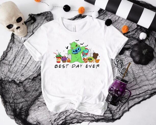 Disney Stitch Best Day Ever Halloween Shirt, Halloween Stitch Oogie Boogie Halloween Shirt Sweatshirt Hoodie