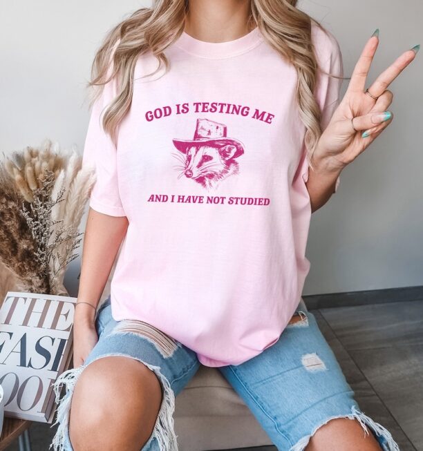 God Is Testing Me, Possum T Shirt, Weird Opossum T Shirt, Meme T Shirt, Trash Panda T Shirt, Unisex