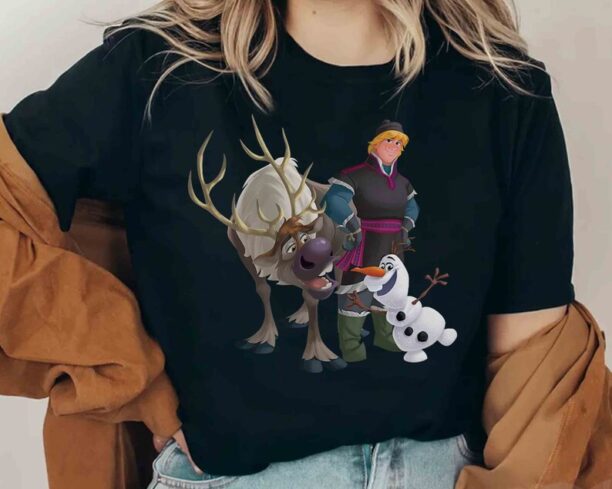 Disney Frozen Characters Kristoff Olaf Sven T-Shirt, Elsa Anna Hans Tee