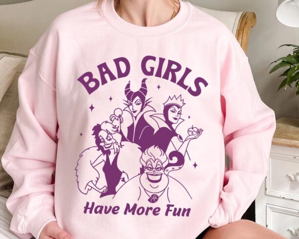 Disney Villains Bad Girls Have More Fun Shirt, Maleficent Evil Queen Ursula Cruella, Retro Cartoon Tee, Disney Gift