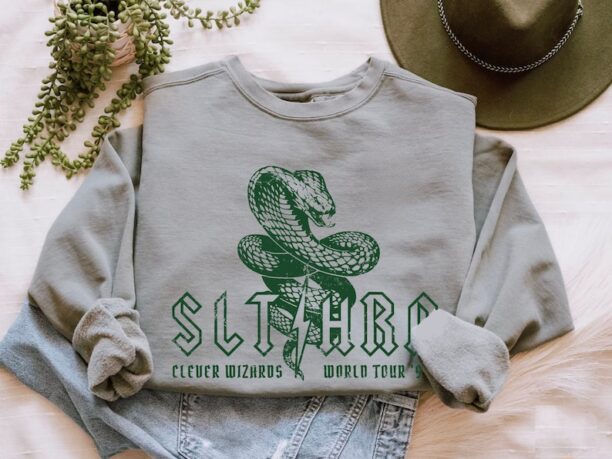 Green House Sweater Comfort Colors® Vintage Band Shirt Malfoy Sweatshirt Potter Slthrn Crewneck Bookish Merch Oversized