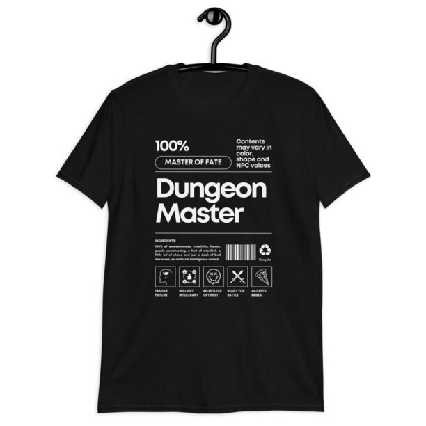 Dungeon Master 'Ingredients' DnD Shirt | Dungeons and Dragons, DnD Gifts, Master of Fate, RPG Shirt, Funny