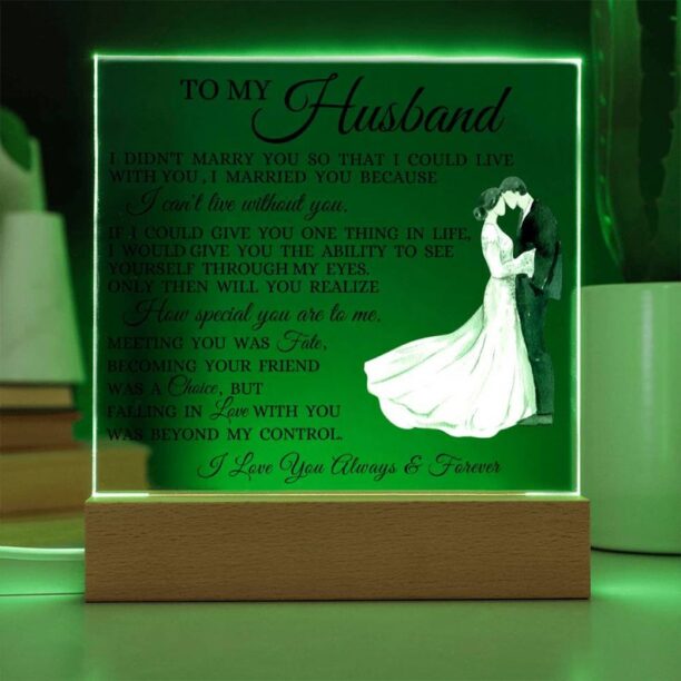 To My Husband "I Can't Live Without You" Acrylic Plaque, Gift for Husband, Anniversary Present to Husband