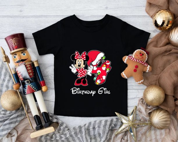 Birthday Girl Shirt, Toddler Christmas, Minnie Mouse, Kids Christmas Gift, Custom Shirt, Birthday Gift, Disney Christmas