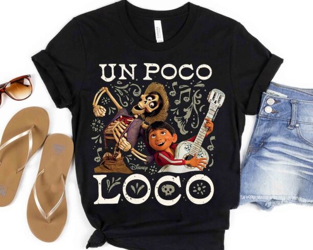 Disney Pixar Coco Un Poco Loco T-shirt, Funny Miguel and Héctor Matching Tee