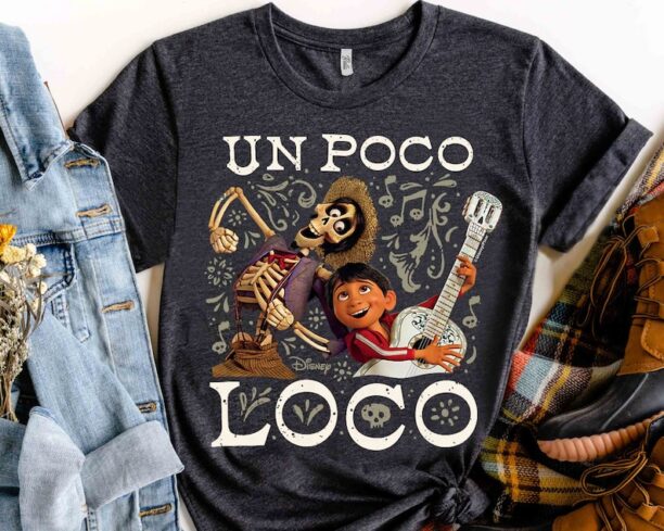 Disney Pixar Coco Un Poco Loco T-shirt, Funny Miguel and Héctor Matching Tee