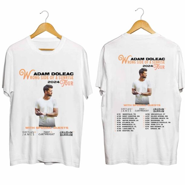 Adam Doleac The Wrong Side of a Sunrise Tour 2024 Shirt, Adam Doleac Fan Shirt, Adam Doleac 2024 Concert Shirt