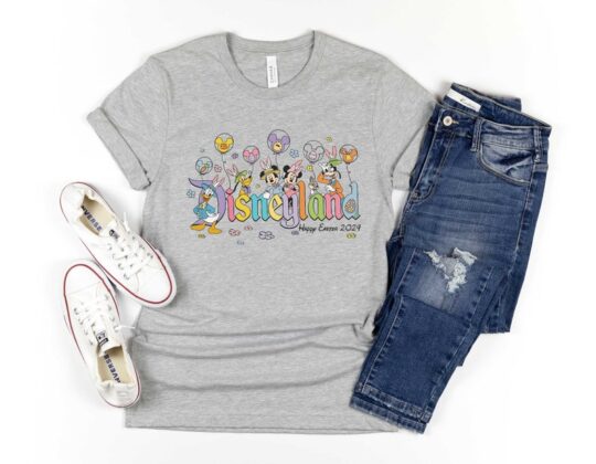 2024 happy easter disneyland vacation shirt, Mickey and friends Easter family shirt