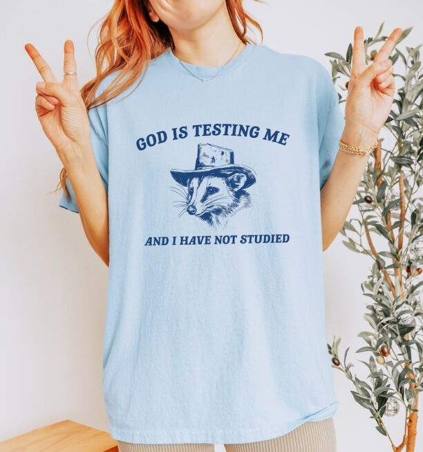 God Is Testing Me, Possum T Shirt, Weird Opossum T Shirt, Meme T Shirt, Trash Panda T Shirt, Unisex