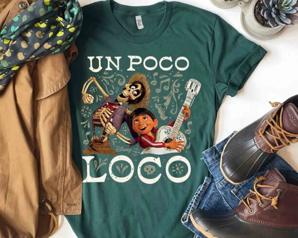 Disney Pixar Coco Un Poco Loco T-shirt, Funny Miguel and Héctor Matching Tee