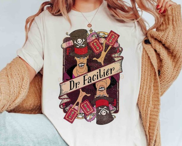 Villains Dr. Facilier Playing Card Retro T-Shirt, Disney Princess And The Frog Tee