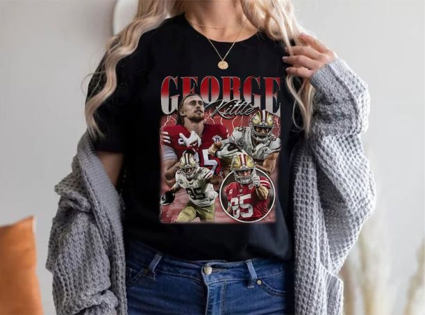 Vintage George Kittle shirt, Football shirt, Classic 90s Graphic Tee, Unisex, Vintage Bootleg, Gift, Retro