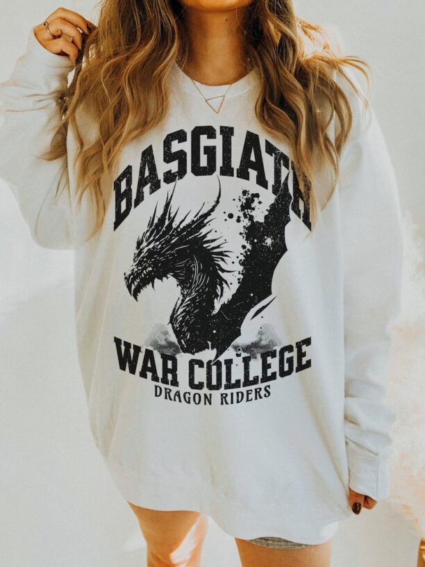 Fourth Wing Crewneck Basgiath War College Dragon Rider Shirt Violet Sorrengail Xaden Riorson YA Dark Fantasy Academia