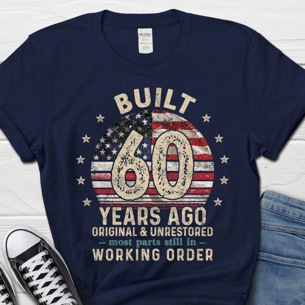 Built 60 Years Ago Shirt, Vintage 1964 Shirt, 60th Birthday Gift, Turning 60 Gift, Retro Classic T-Shirt for Him